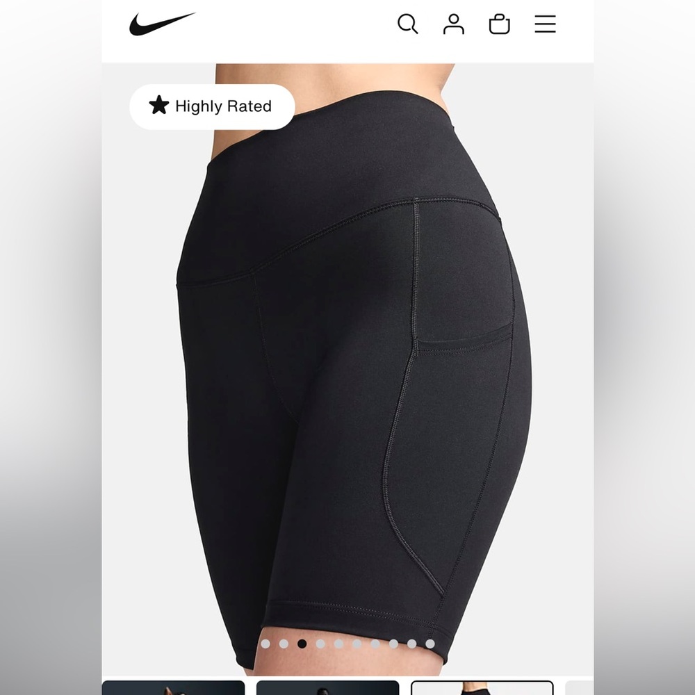 NWT Nike One Women's High-Waisted 8" Biker Shorts with Pockets Burnt Orange